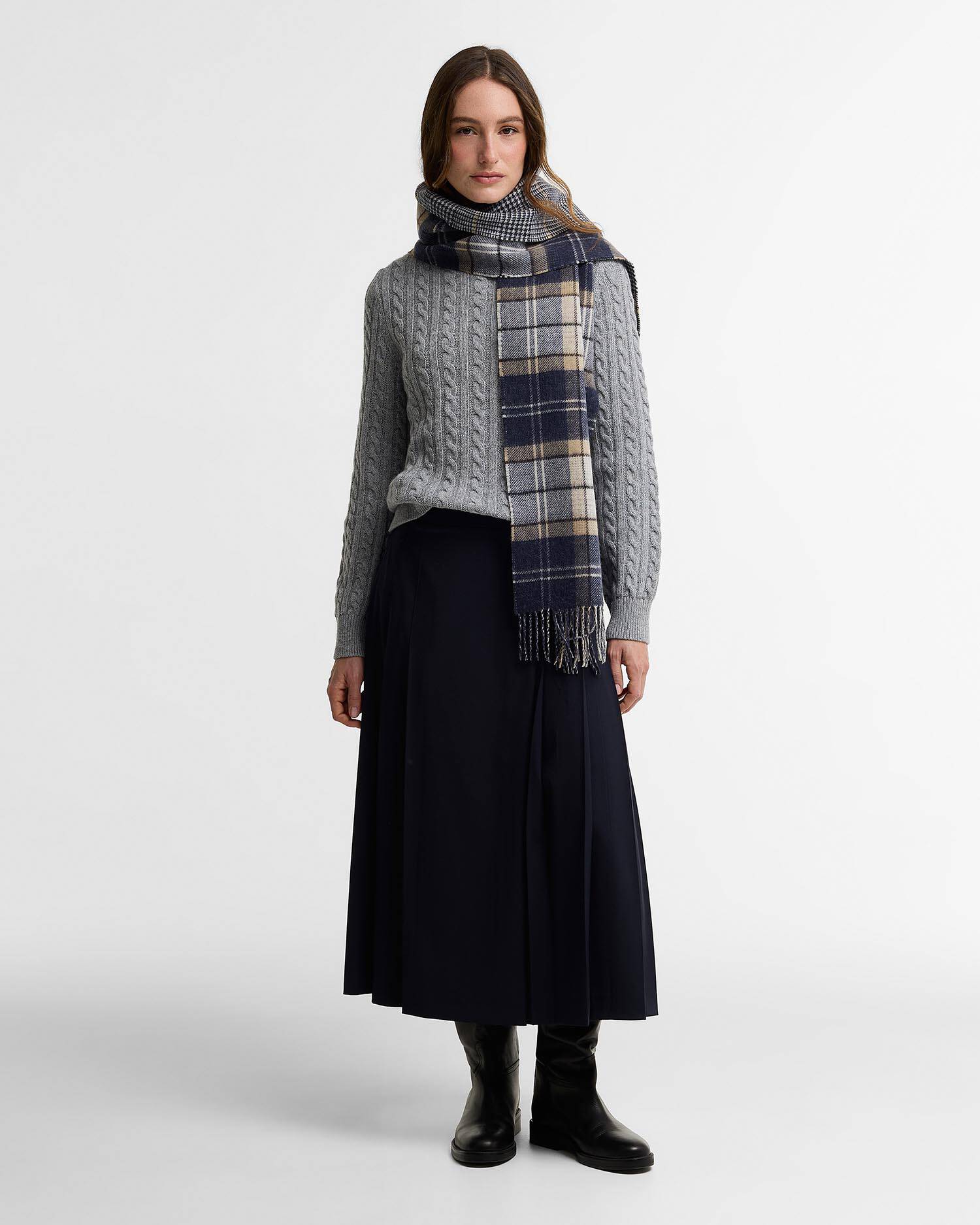 Barbur Taryn Reversible Scarf Lt Birchwood Dress Tartan image number 1