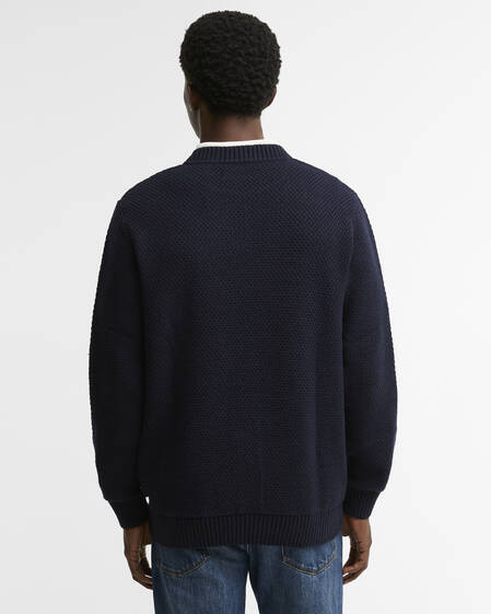 Casey Cable-Knit Crew Neck Jumper Navy