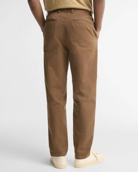 Hose Washed Stretch Tailored Dark Sand