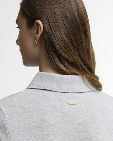 Polo in maglia Fawne con motivo a rombi Grey Multi