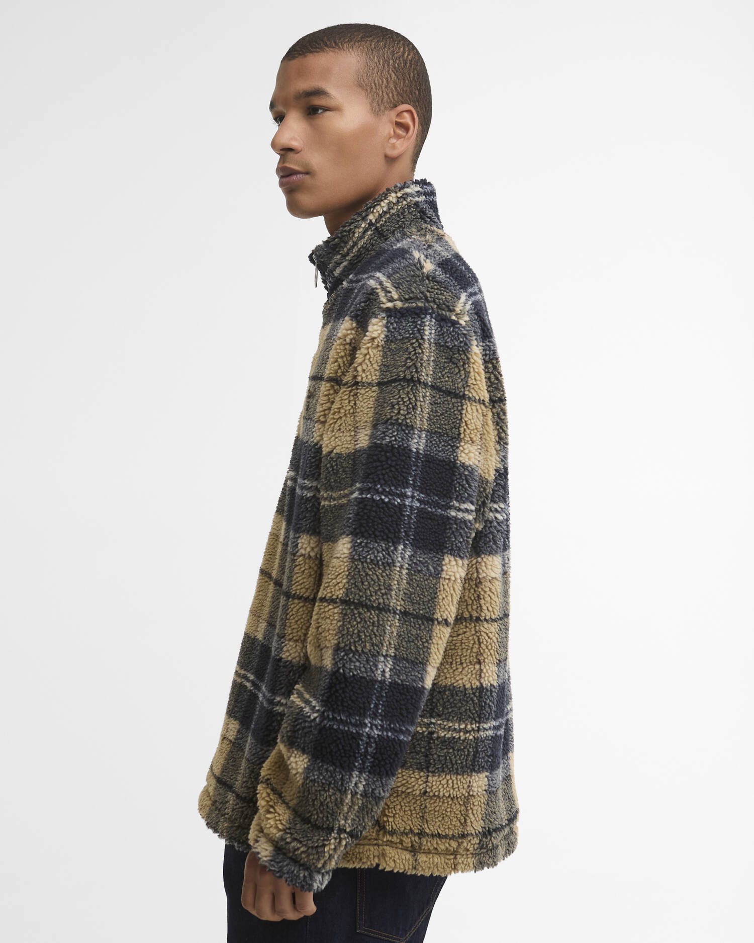 Barbour Fleecepullover Tartan Half-Zip Birchwood Dress Tartan image number 4