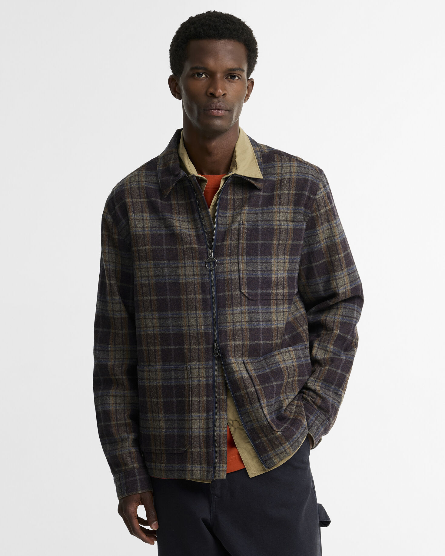 Barbour Overshirt Northfield Checked Brown