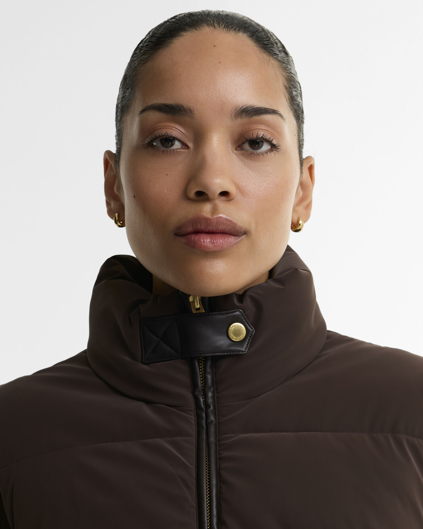 Balaton Faux-Velvet Quilted Sweatshirt Truffle