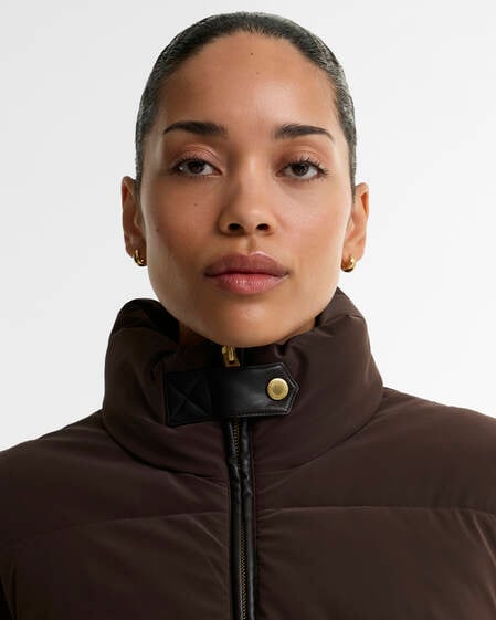 Balaton Faux-Velvet Quilted Sweatshirt Truffle