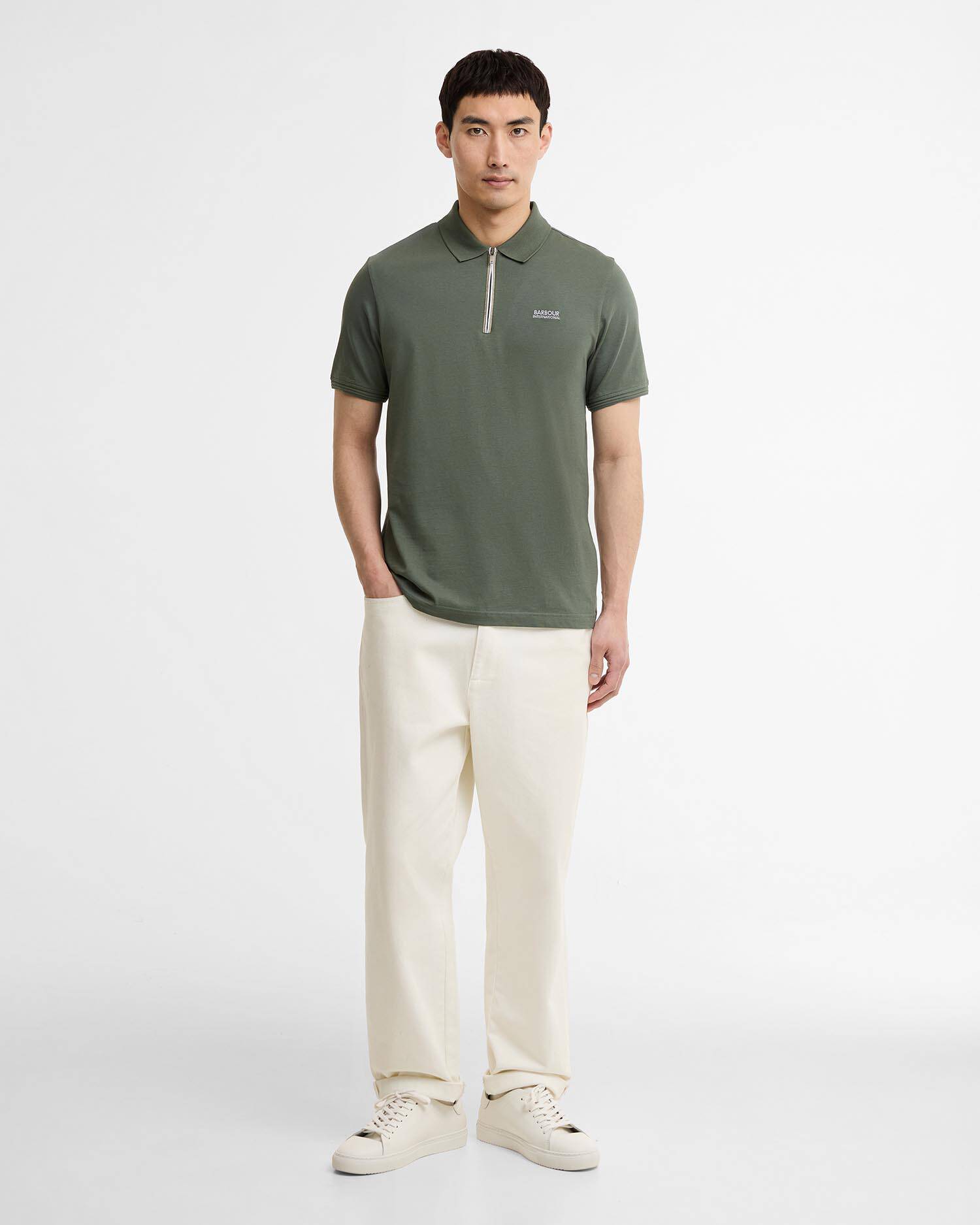 Poloshirt Ashmann Tipped Thyme image number 1