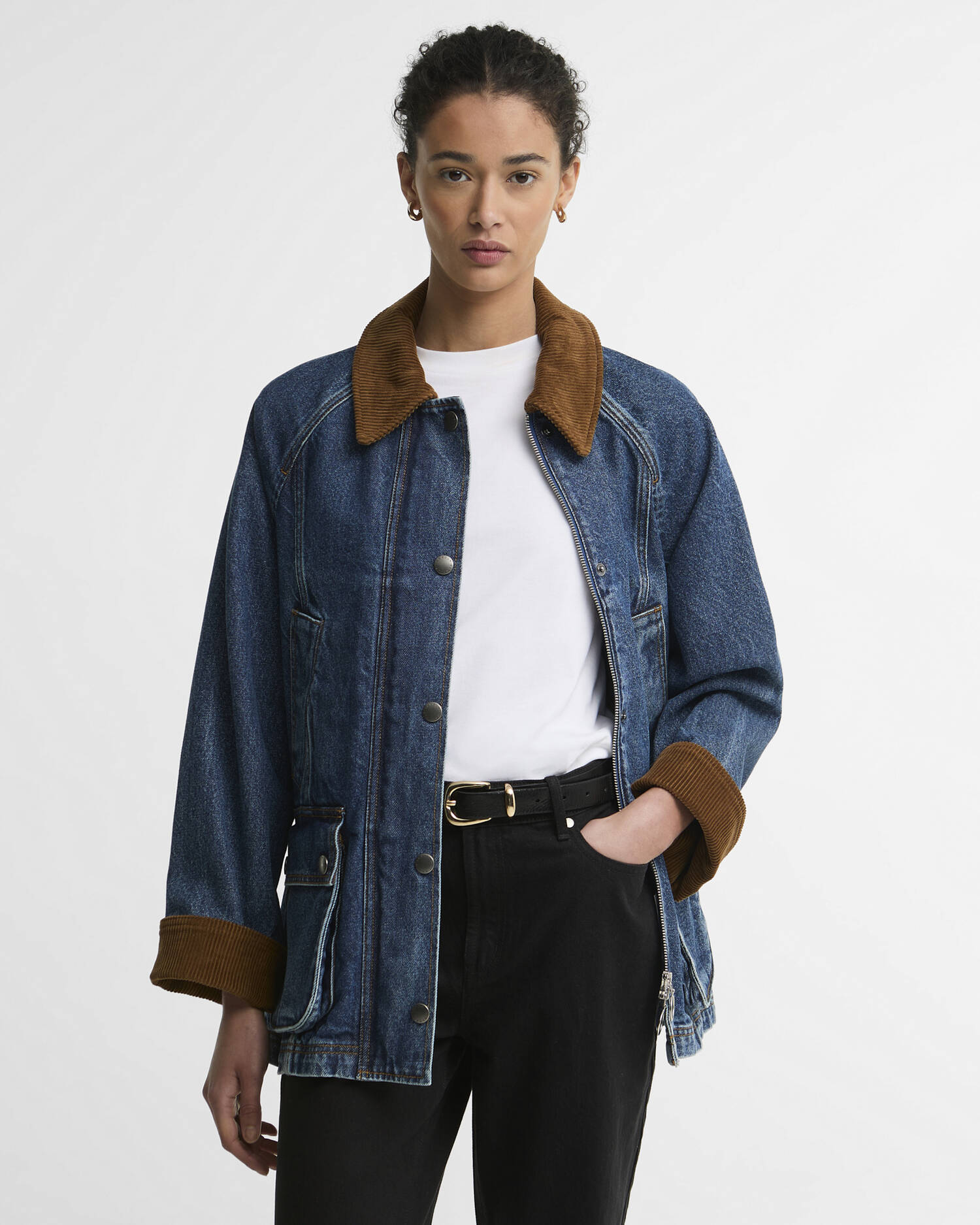 Barbour Freizeitjacke Denim Modern Beadnell Mid Blue Denim/Classic image number 0