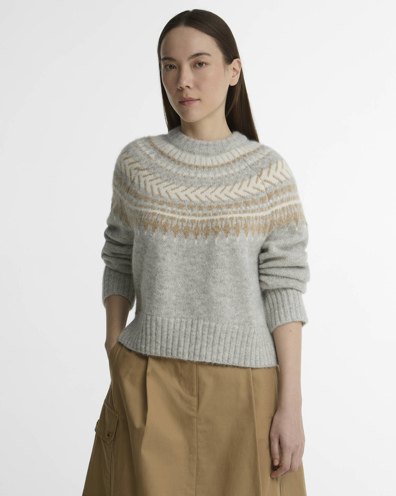Barbour Pullover Annette Fairisle Rundhalsausschnitt Neutral Multi image number 0