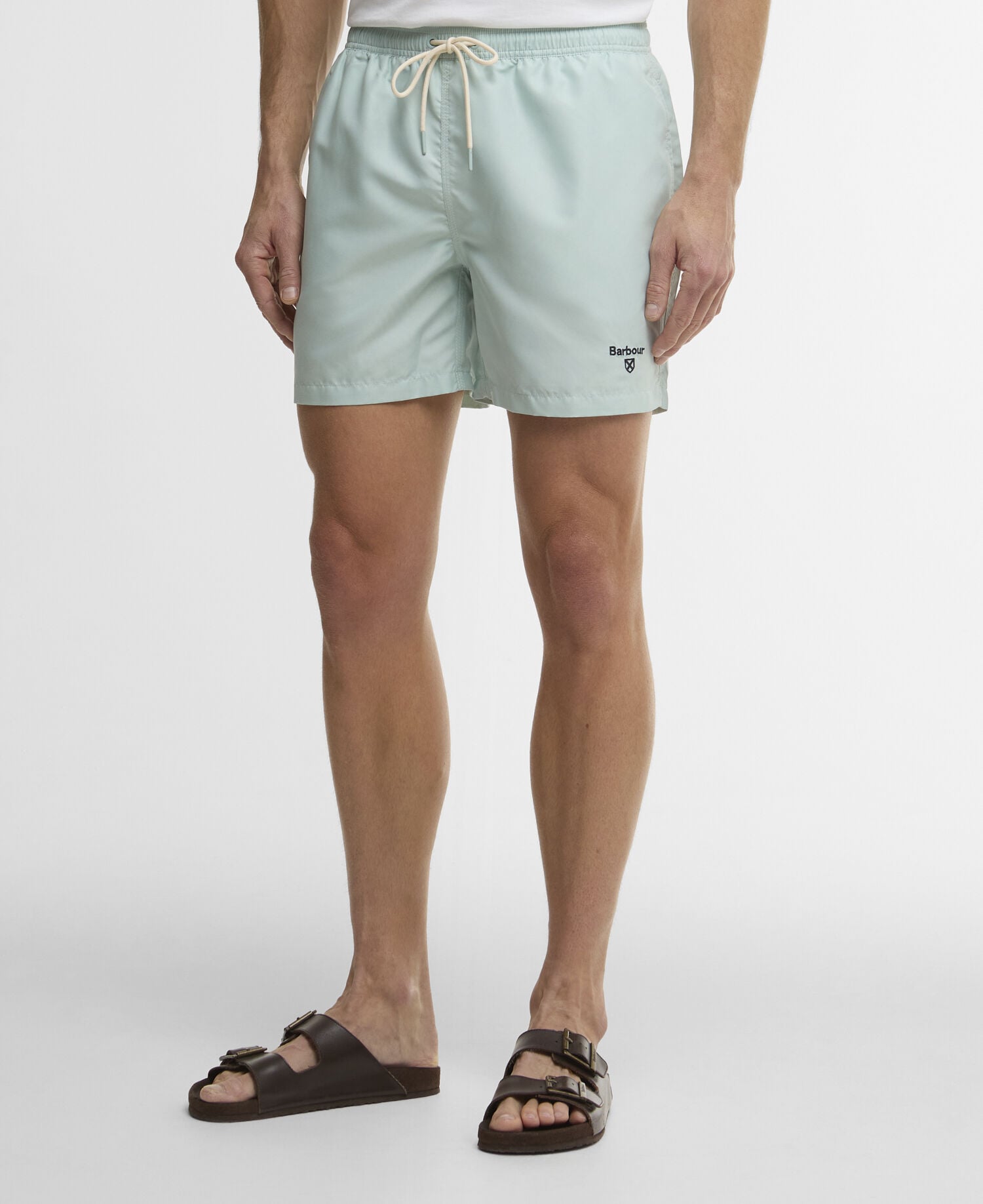 Badeshorts Water Reactive Leaf Print Mint Blue
