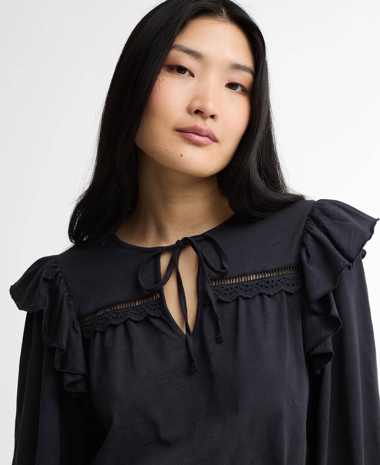 Carleen Ruffled Blouse Dark Navy image number 3