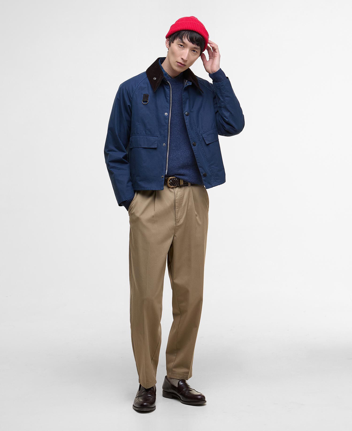 Spey Slim Waxed Jacket Washed Cobalt