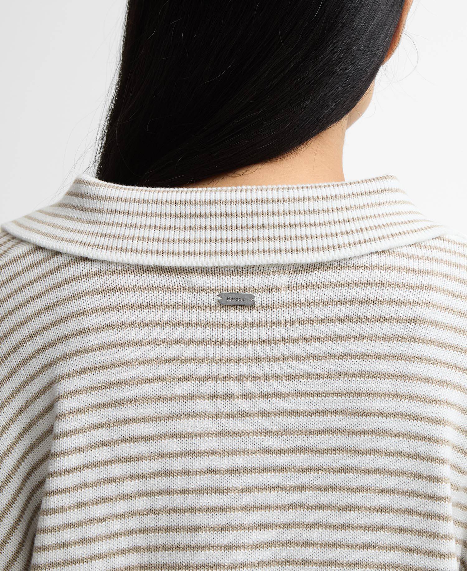 Aylesby Striped Collared Jumper Cloud/Sand Stripe image number 4