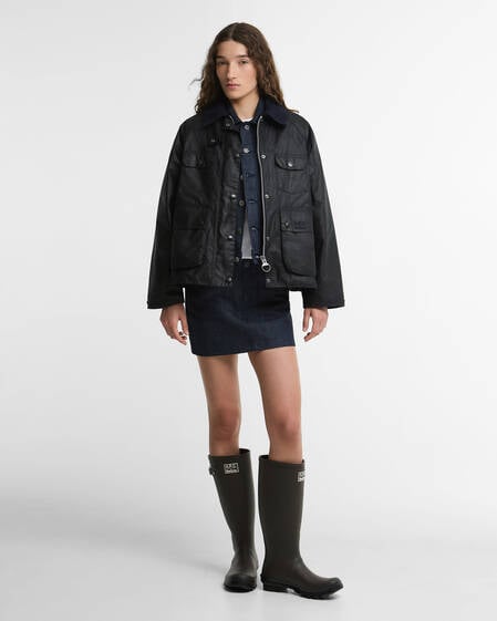 Barbour x A.P.C. Spey Waxed Jacket Dark Navy