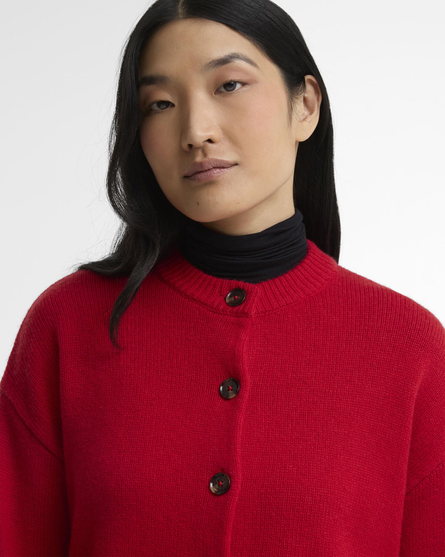 Woodhouse Wool-Blend Cardigan Crimson