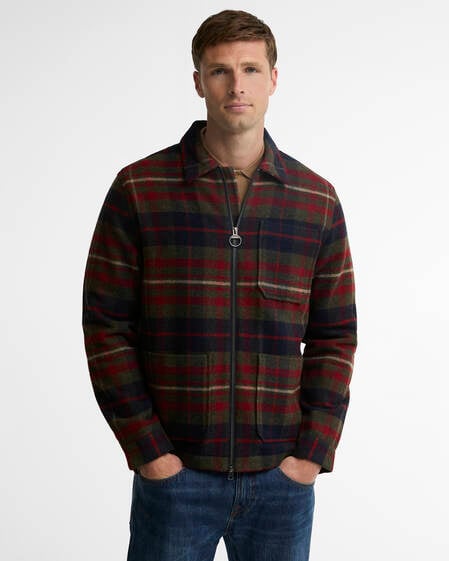 Southview Checked Overshirt Olive