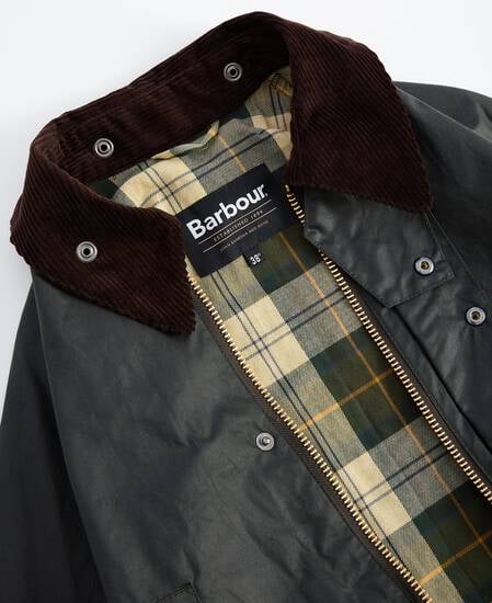 Oversized Bedale Waxed Jacket Sage