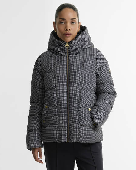 Printed Brantley Puffer Jacket Black Northumberland Check