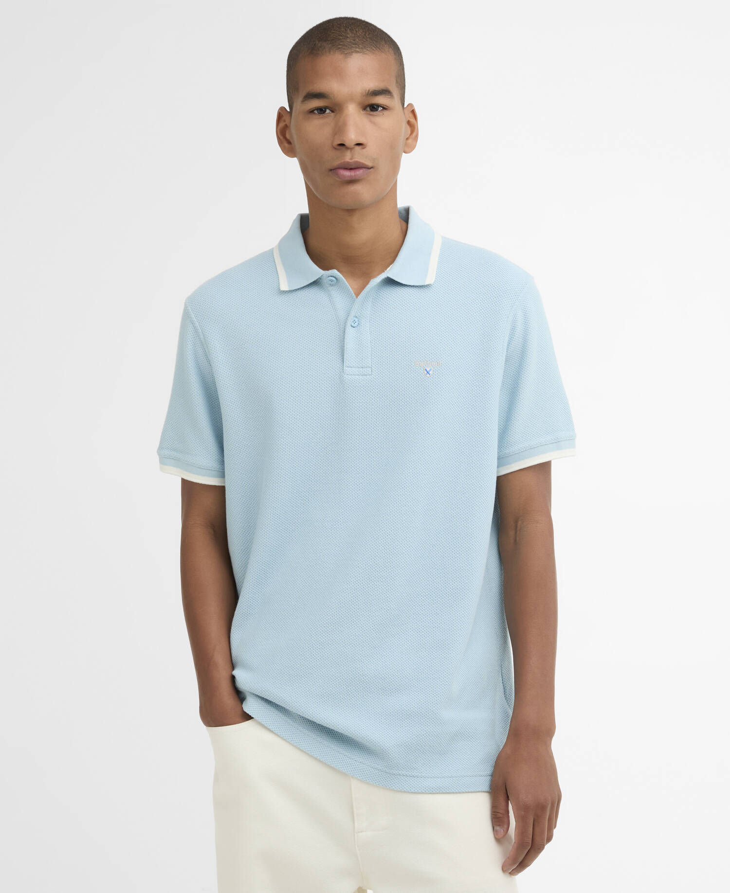 Polo Ferriby leggermente aderente Surf Blue image number 0