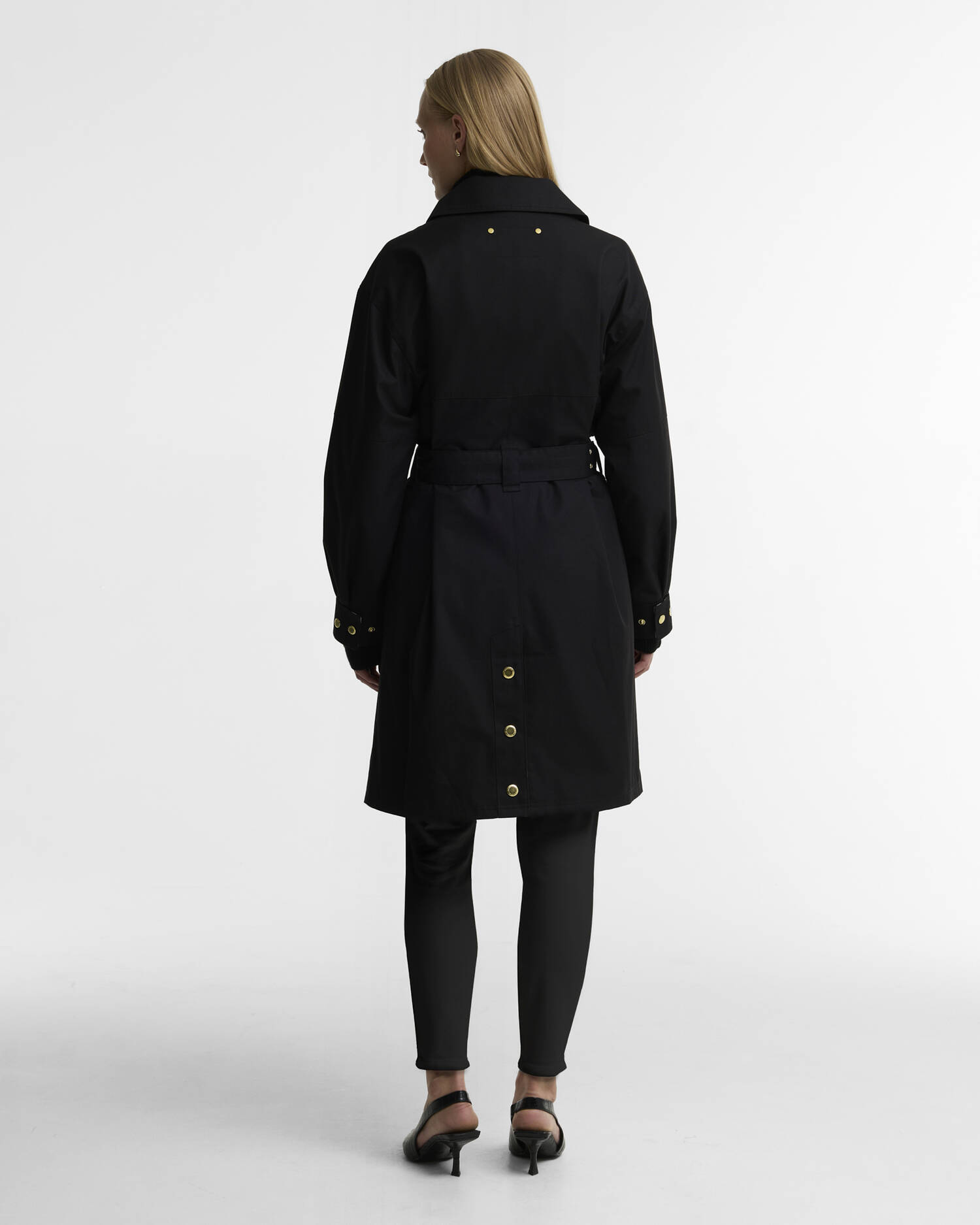 Gea Showerproof Trench Coat Black/Northumberland Check image number 2
