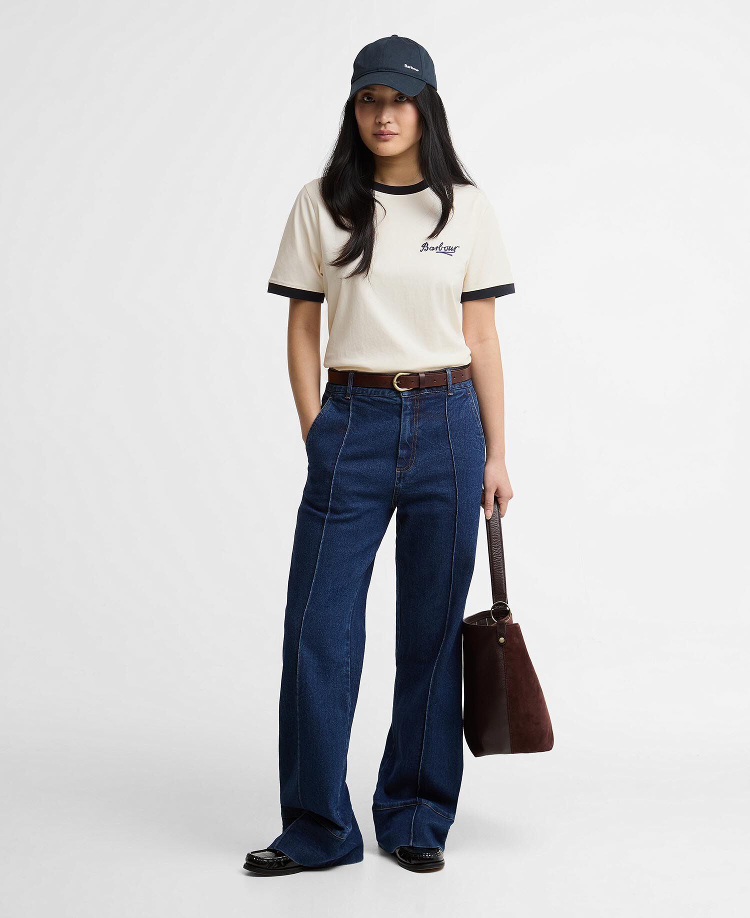 Madeline Tipped T-Shirt Orginal Ecru/Dark Navy
