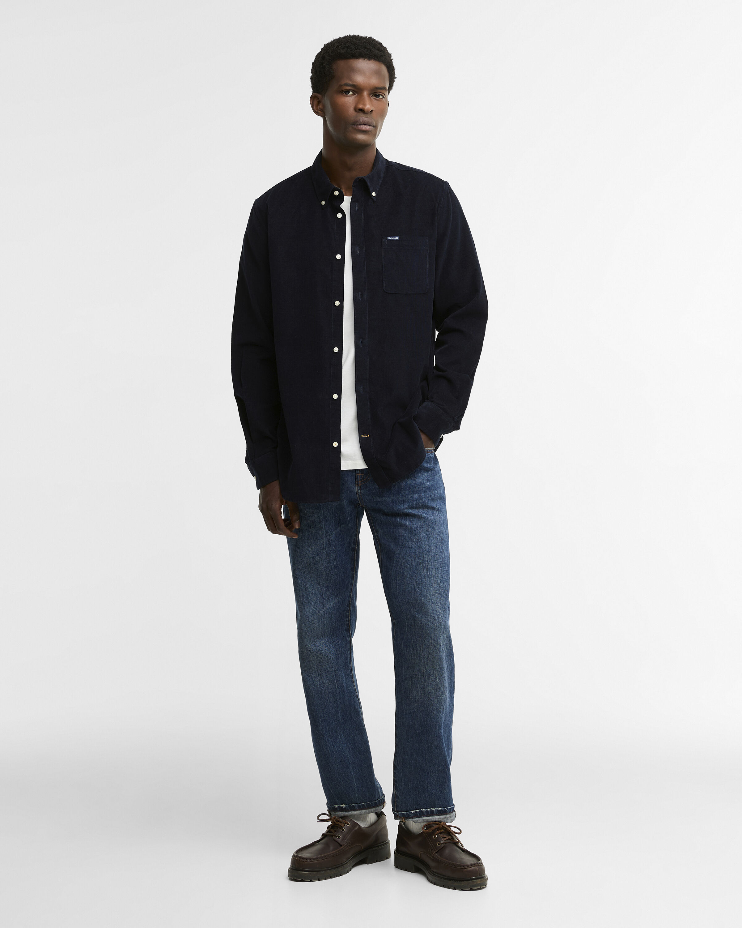 Ramsey Tailored Long-Sleeved Shirt Classic Navy