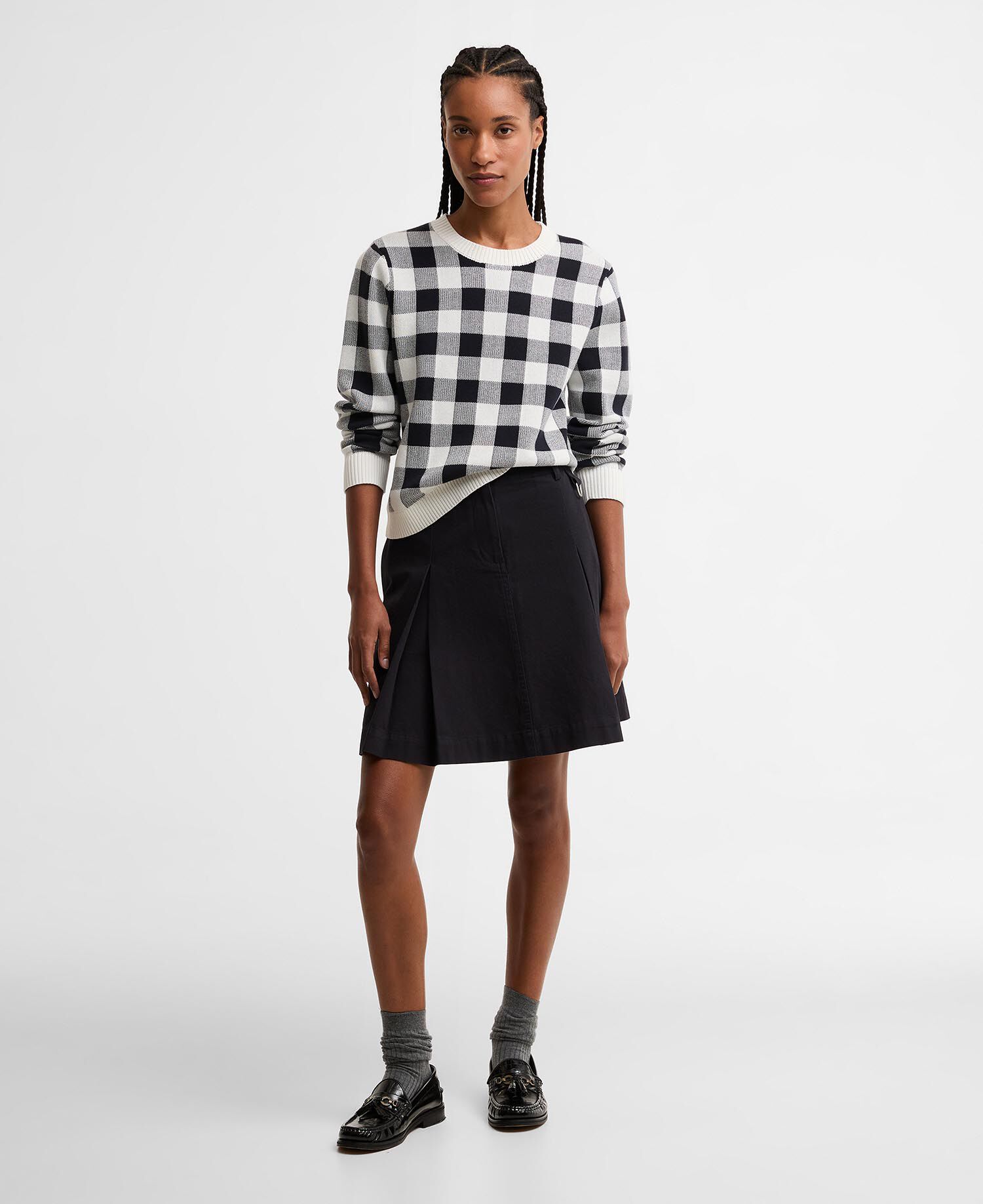 Aylesby Pleated Mini Skirt Dark Navy