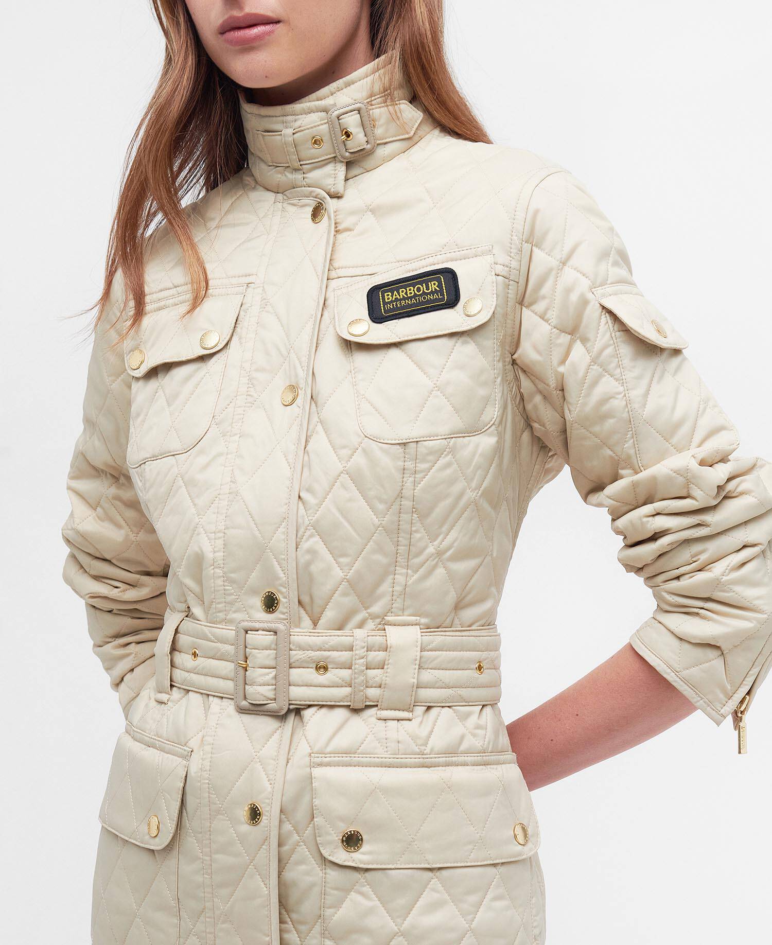 International Quilted Jacket Taupe-Pearl image number 3