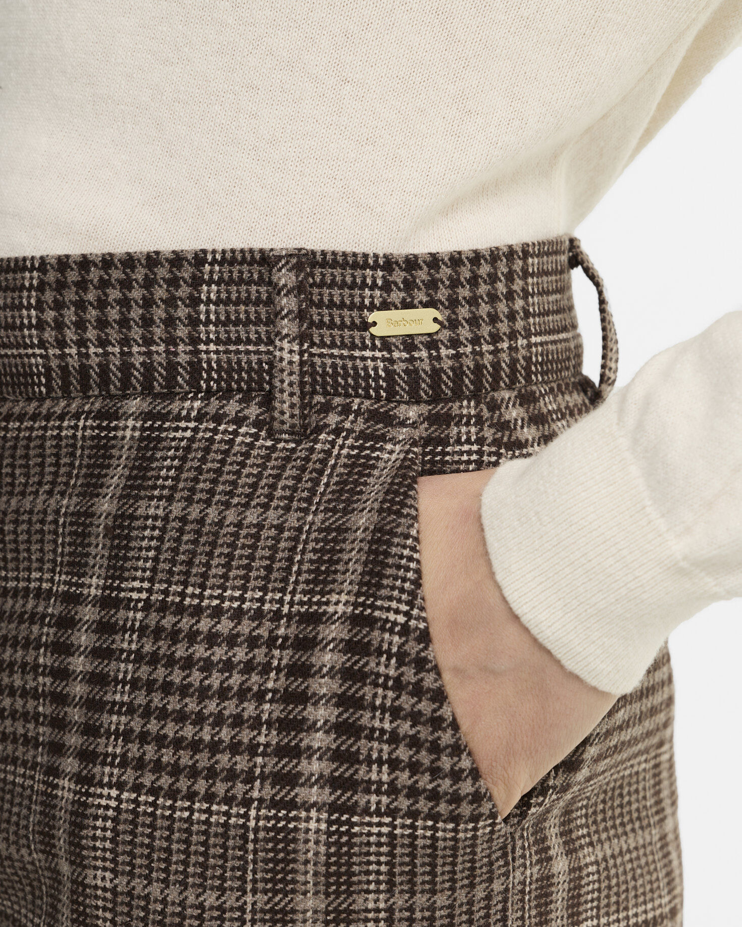 Amryn Straight-Leg Trousers Prince Of Wales/Ganache