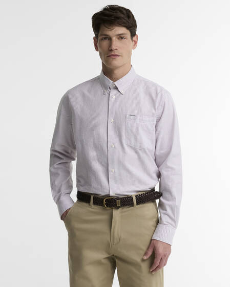 Sheldane Striped Regular Long-Sleeved Shirt Mauve