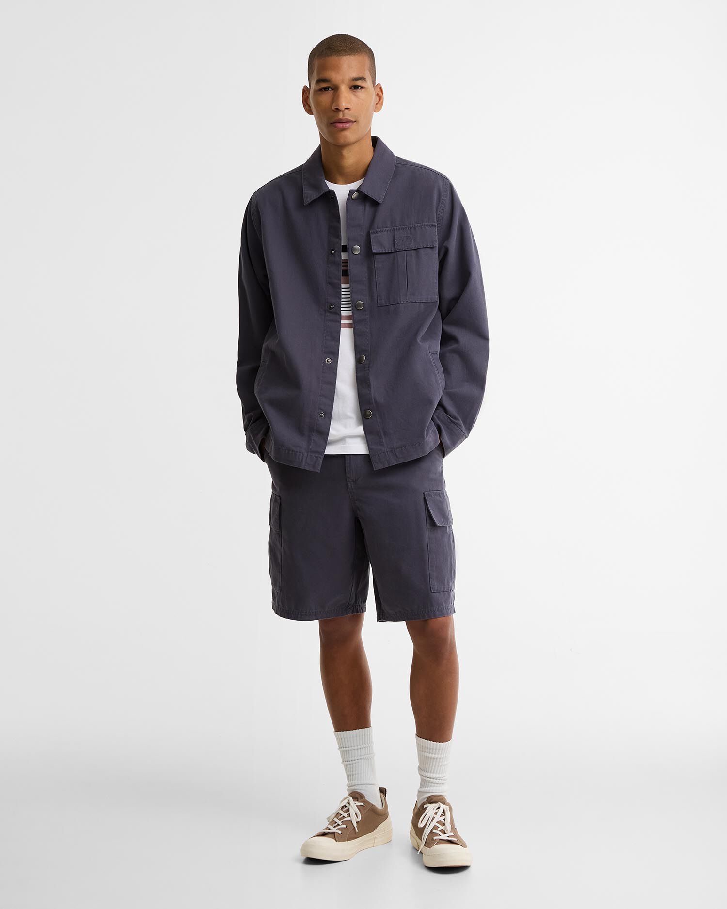 Overshirt Wetheral Twill Washed Navy