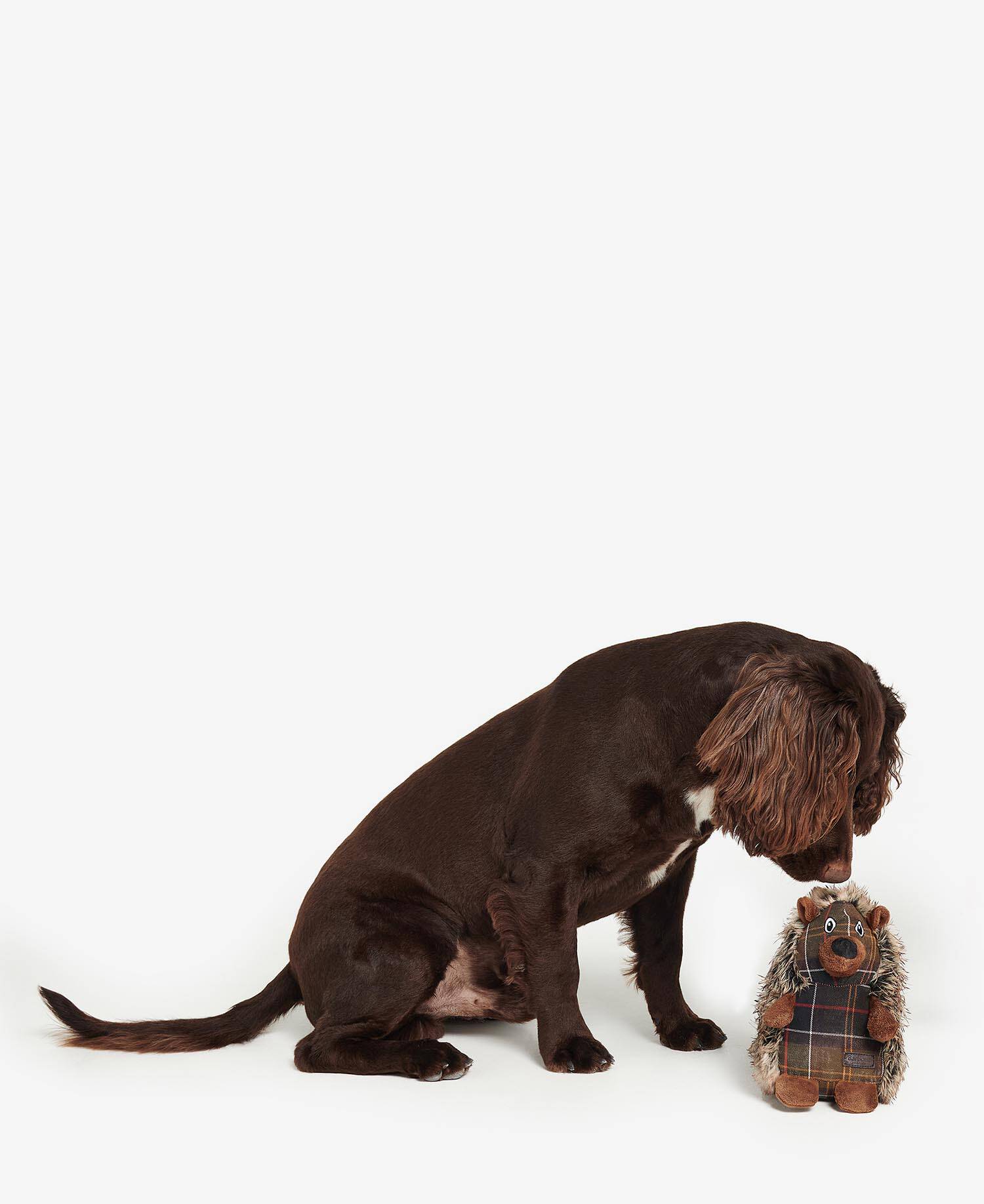 Dog Hedgehog Toy Brown-Tartan image number 1
