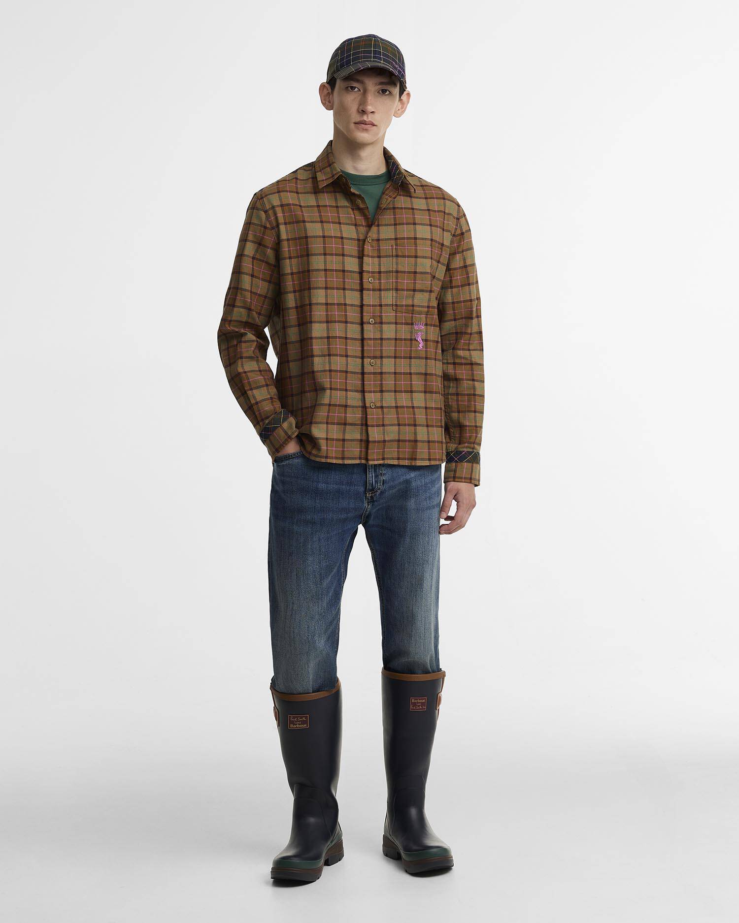 Paul Smith Loves Barbour Herren Gummistiefel Navy image number 1