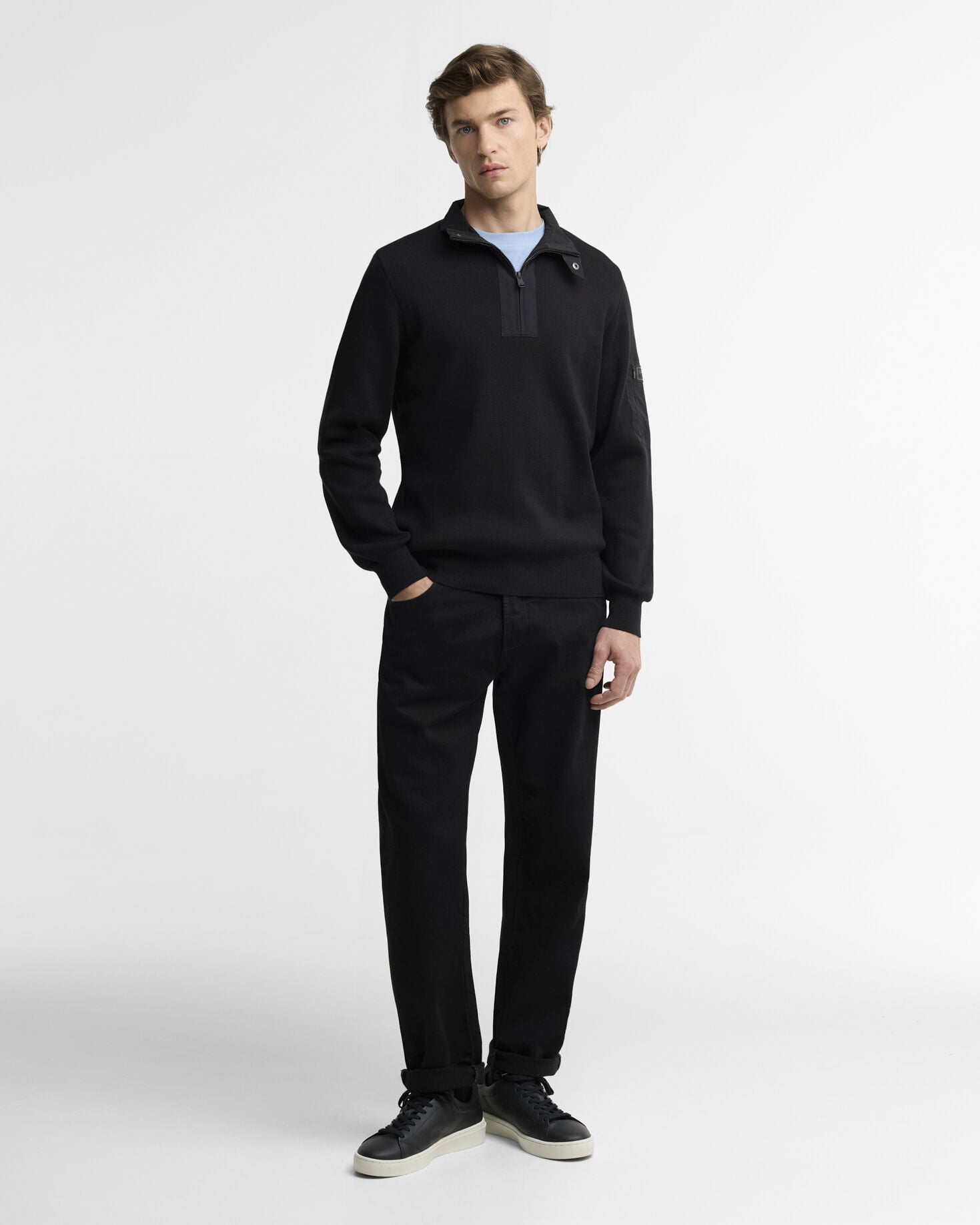 Inline Half-Zip Jumper Black