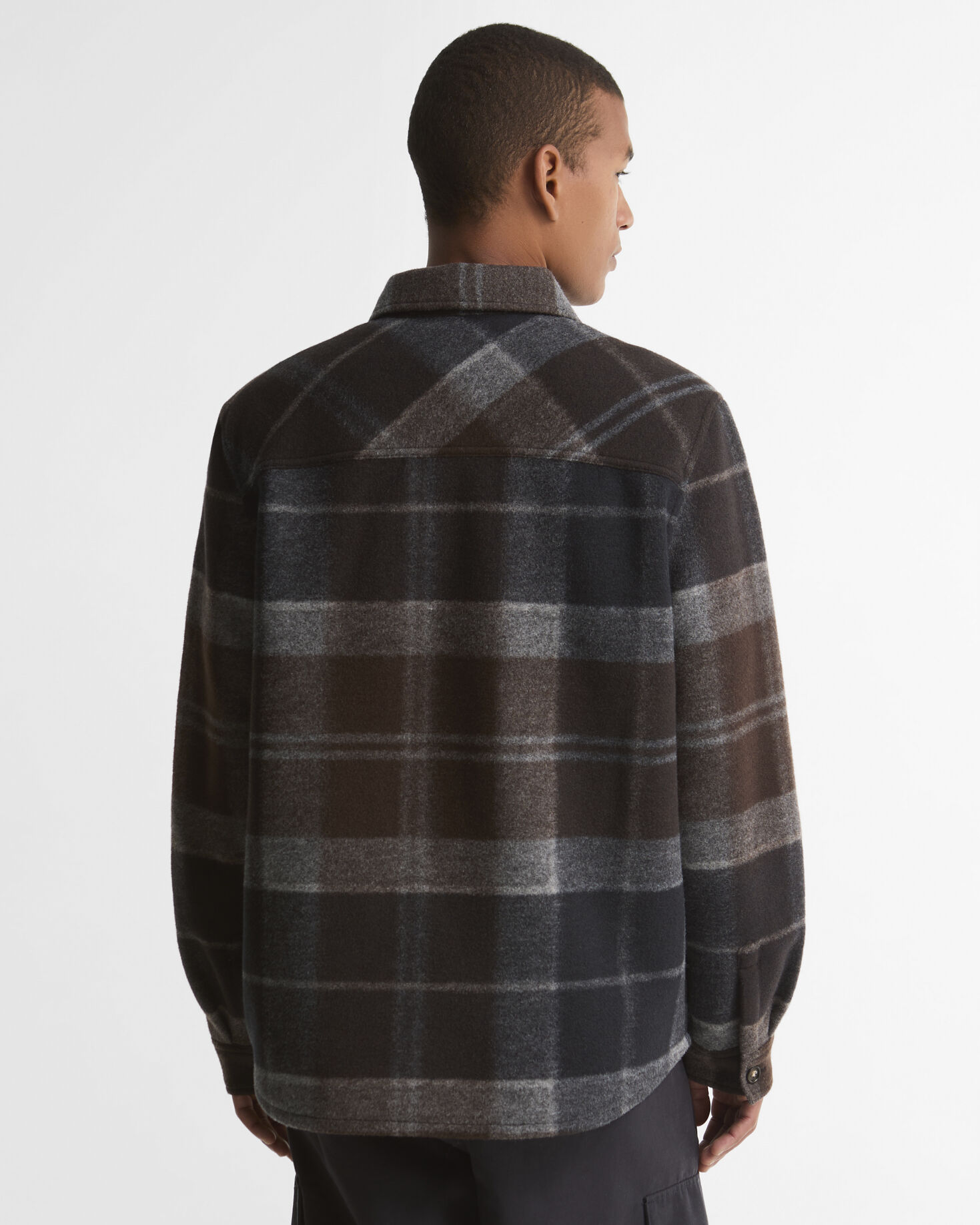 Woodlane Brushed Check Overshirt Midnight Oak Tartan