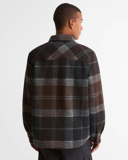 Woodlane Brushed Check Overshirt Midnight Oak Tartan