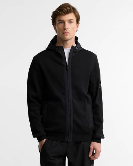 Inline Knitted Hoodie Black