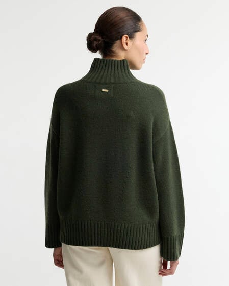 Woodhouse Cashmere-Blend Funnel Neck Jumper Olive
