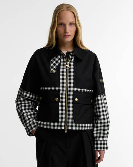 Gabriette Gingham Showerproof Jacket Black/Northumberland Check