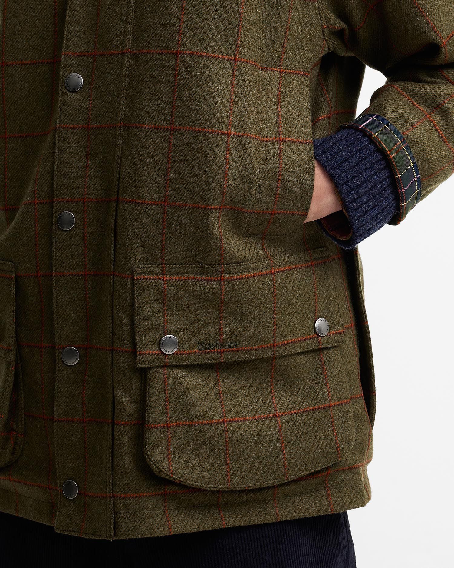 Paul Smith Loves Barbour Beaufort Wool Jacket Olive Window Pane