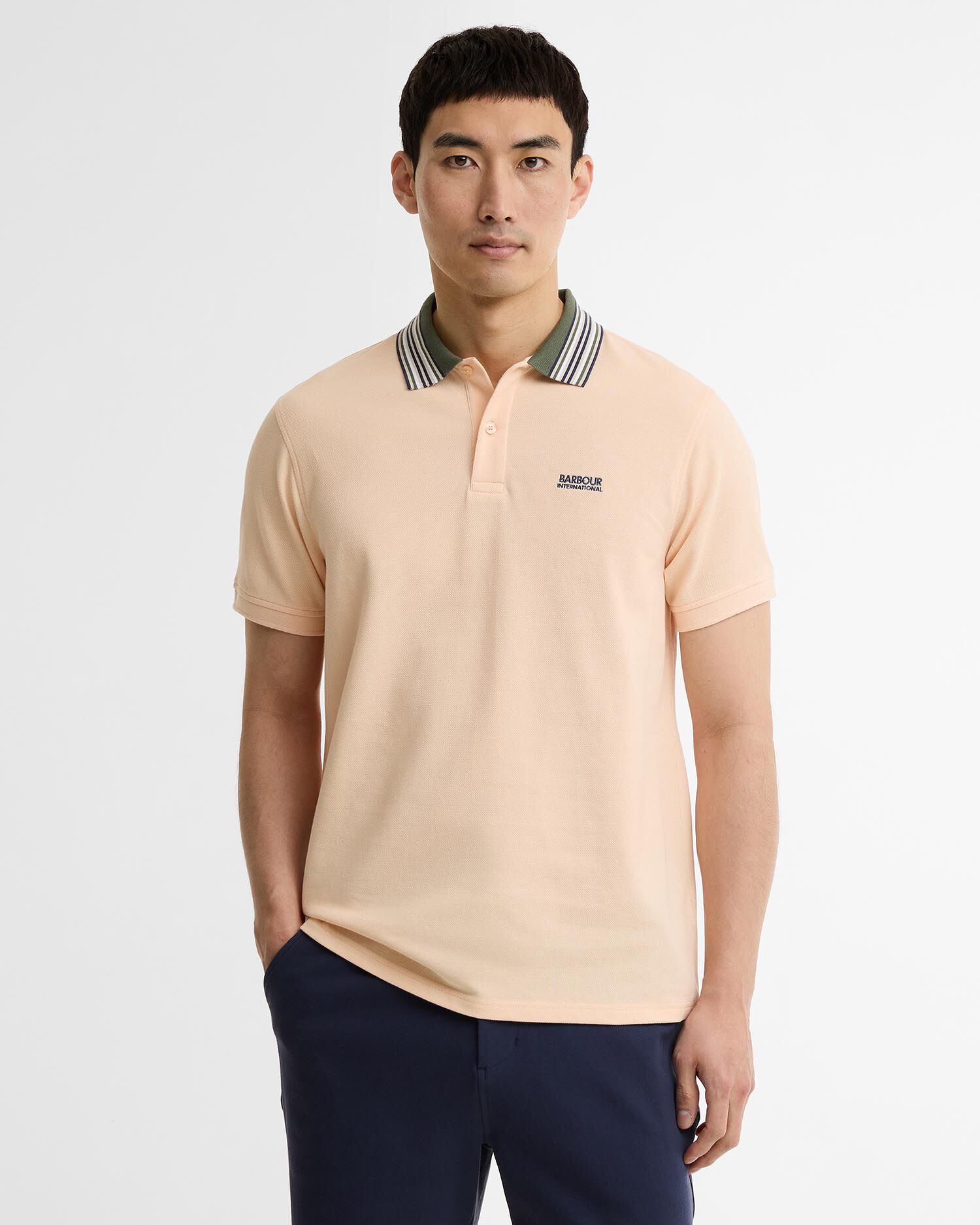 Poloshirt Neville Tipped Bleached Apricot