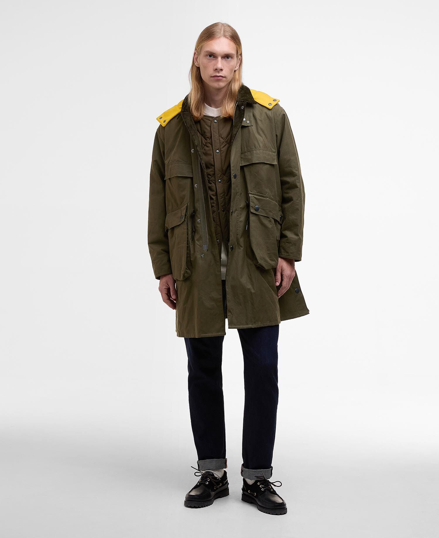 Barbour x Kaptain Sunshine Oversized Bedale Casual Field Coat Khaki Brown