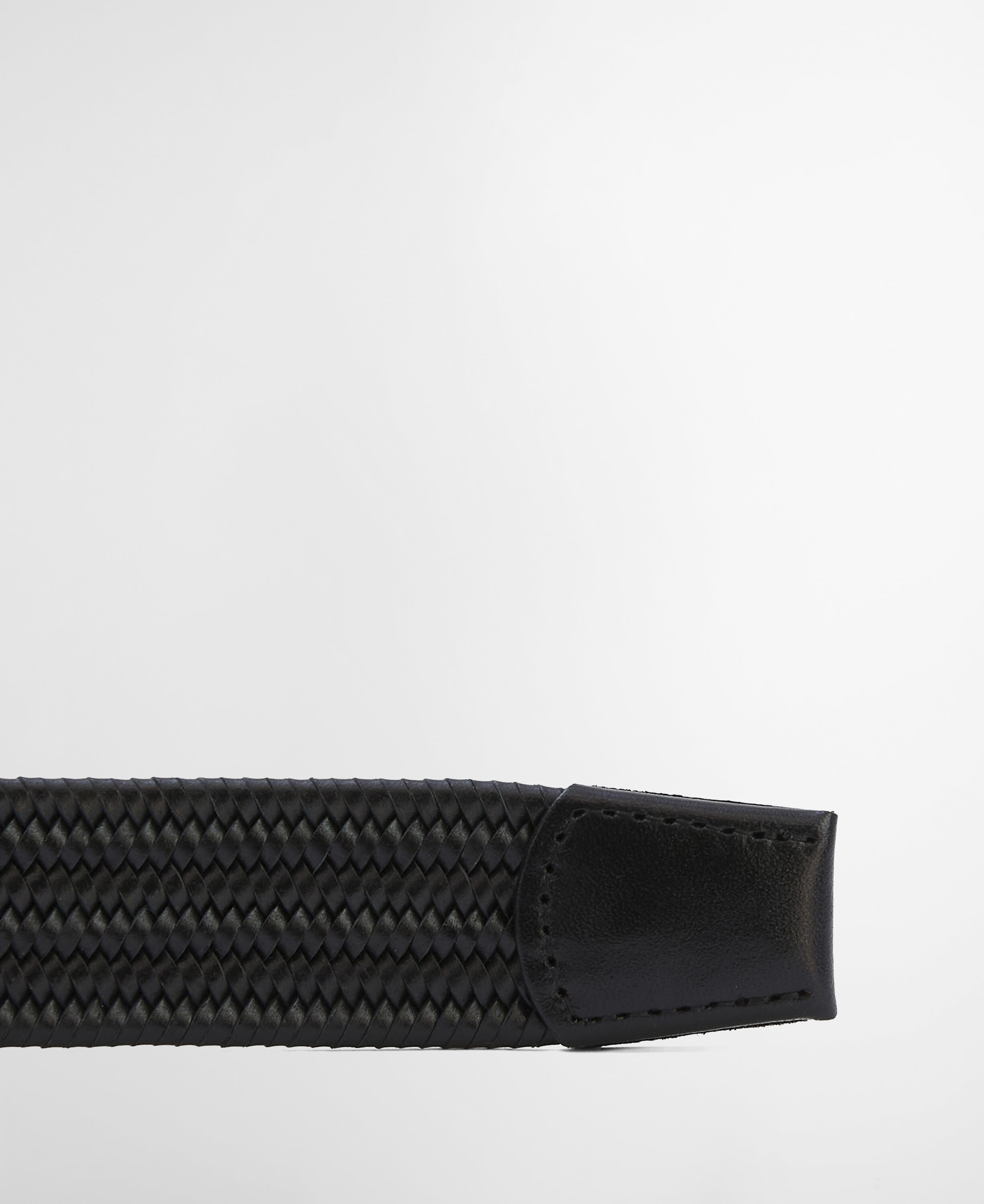 Stretch Leather Belt Black