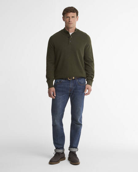 Briggs Half-Button Jumper Olive