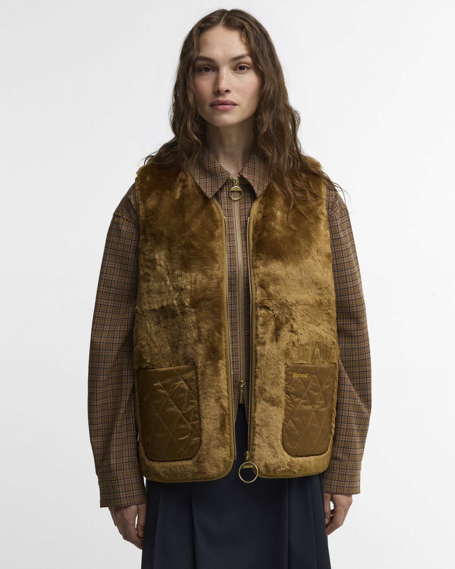 Karin Faux-Fur Gilet Brown Fur
