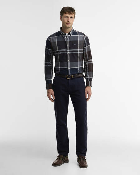 Camicia Dunoon a maniche lunghe dalla vestibilit&agrave; leggermente aderente Midnight Oak Tartan