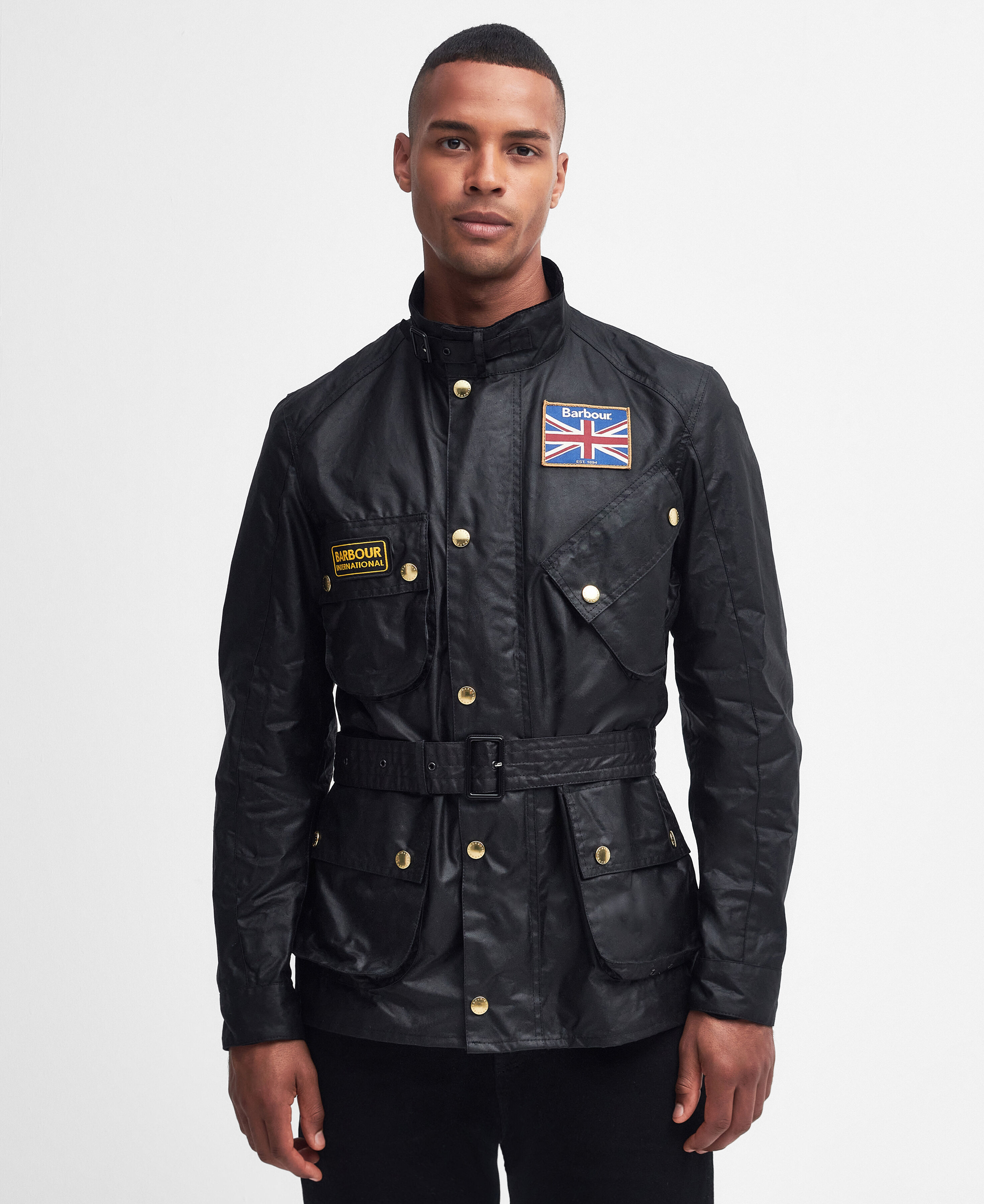 Union Jack International Waxed Jacket Classic Black