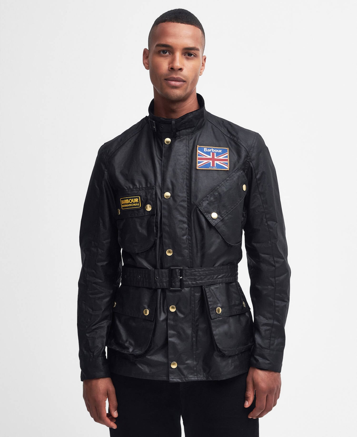 Union Jack International Waxed Jacket Classic Black image number 0