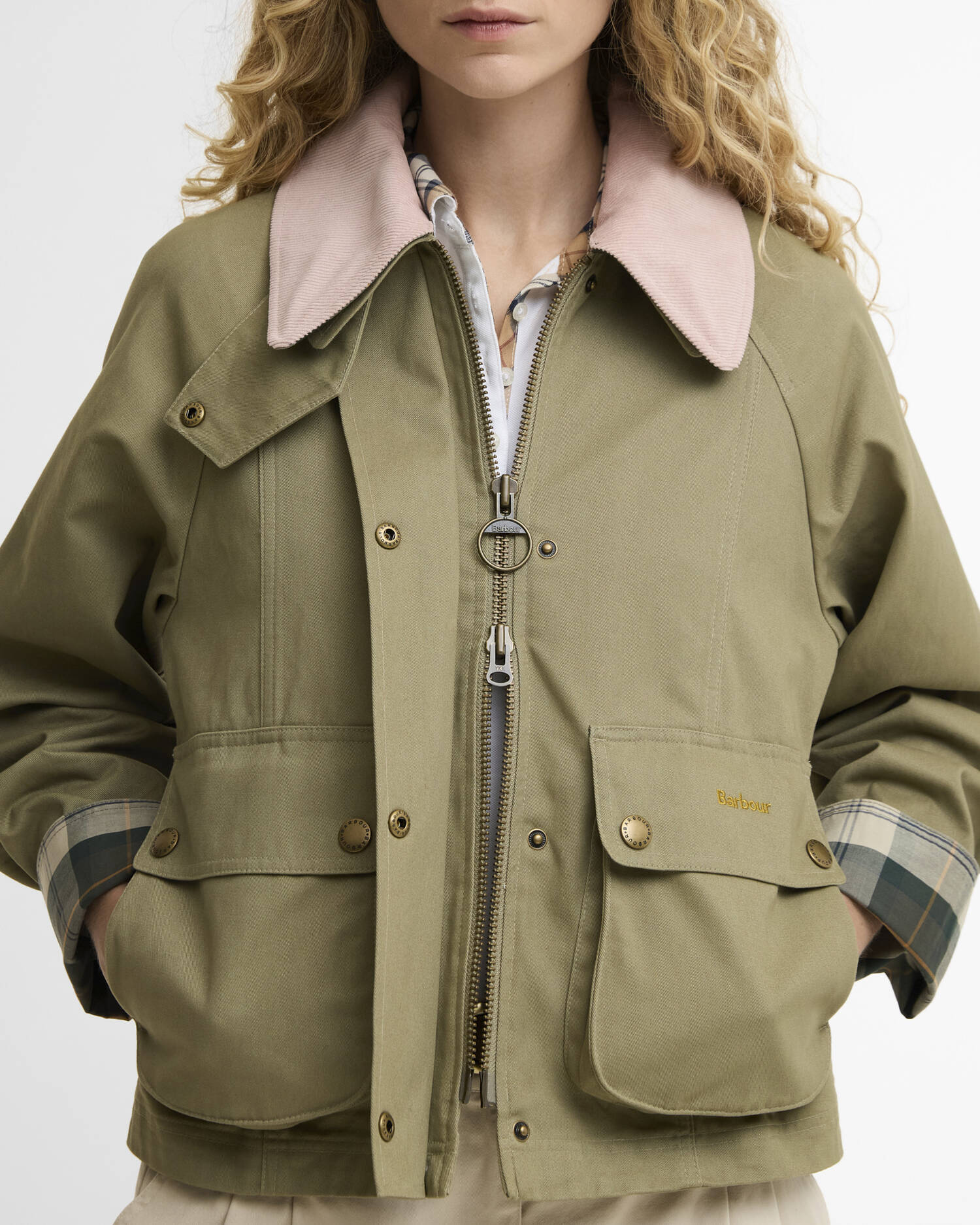 Cropped Beadnell Casual Jacket Bleached Olive/Ancient/Gardenia image number 5