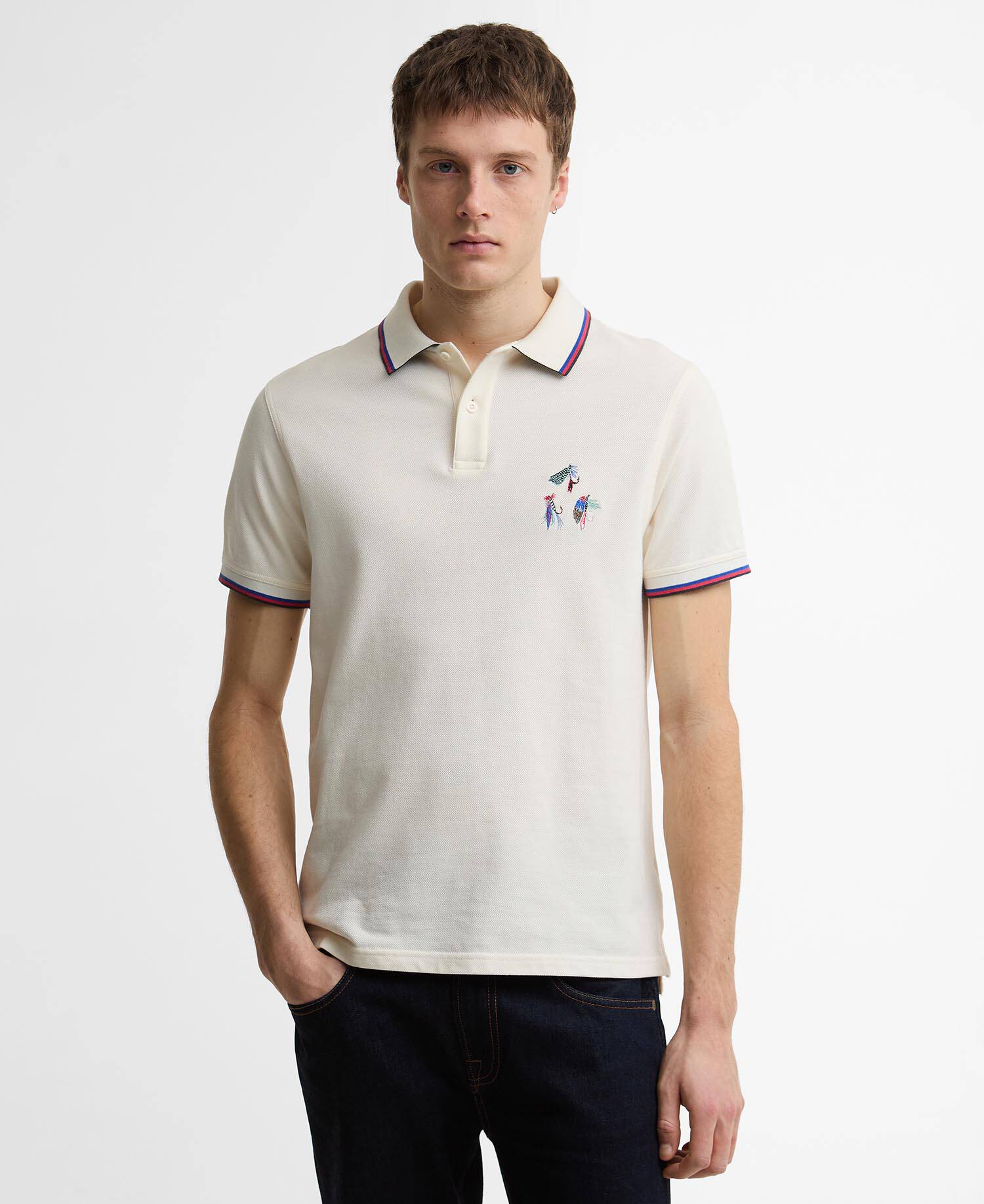 Paul Smith Loves Barbour Poloshirt Lure Whisper White image number 0