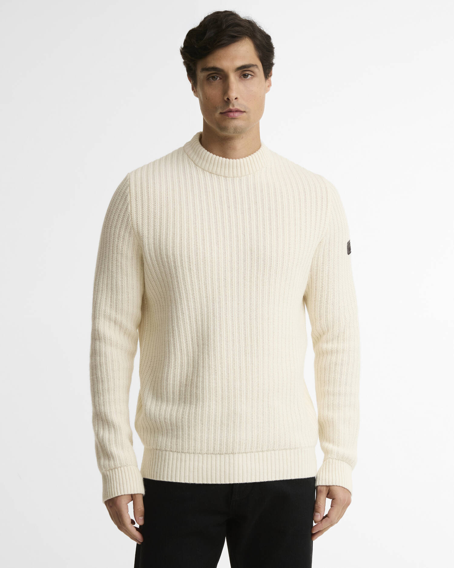 Oxham Wool-Blend Crew Neck Jumper Whisper White image number 0