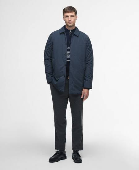 Wadded Lorden Showerproof Mac Dark Navy